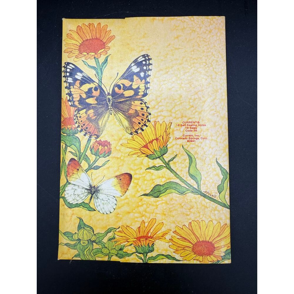 Vintage Current stationery notes-Butterflies & flowers- 8 ct Portfolio